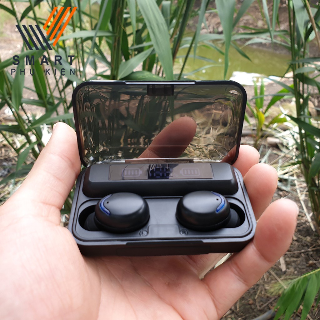 Tai Nghe Bluetooth Amoi F9 Pro, Nhét Tai, có micro Headphone không dây f9, thời trang màu đen, mini đèn led hiện thị | BigBuy360 - bigbuy360.vn