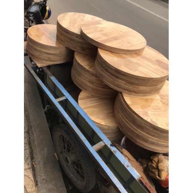 Mặt bàn tròn gỗ cao su tự nhiên (d:50cm)