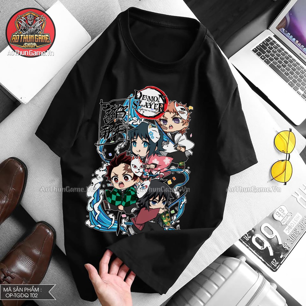 Áo thun thanh gươm diệt quỷ T02 (Đen) Kimetsu No Yaiba Tanjiro Nezuko, áo ainime có size bé cho trẻ em | AoThunGameVn | BigBuy360 - bigbuy360.vn