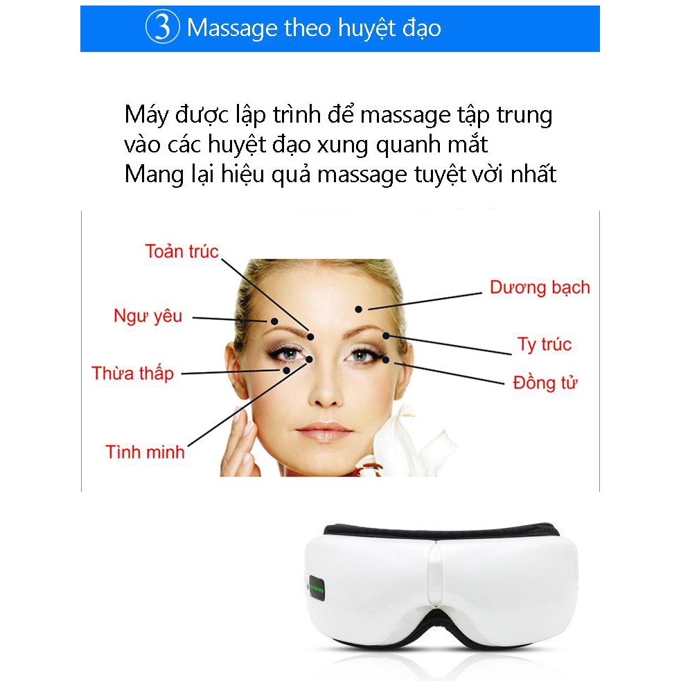 Máy massage mắt thông minh Bluetooth EYE CARE phiên bản 2021