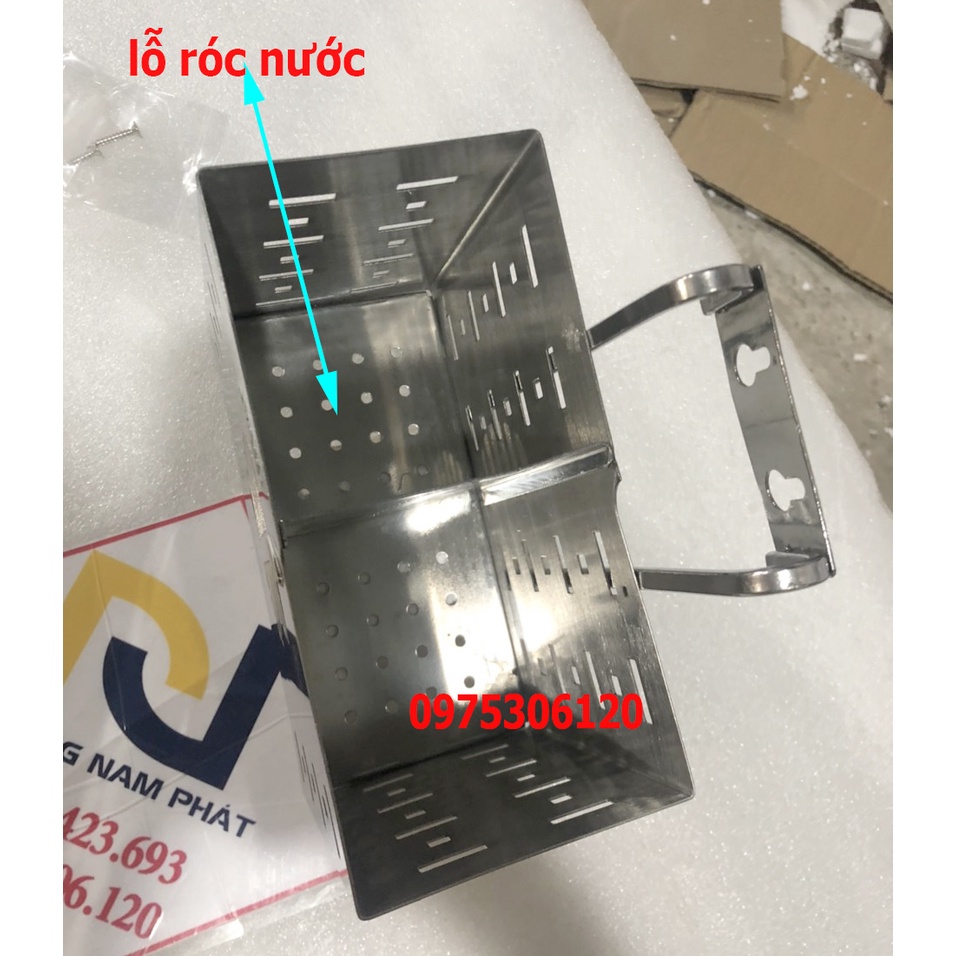 Ống đựng đũa inox 304 chuẩn đánh bóng đẹp, hàng dày, nặng,mẫu mã đẹp,TÁO VUÔNG 2 NGĂN