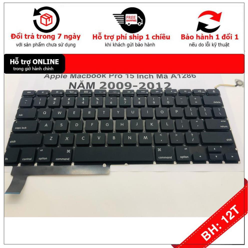 [BH12TH] [- Bàn Phím Apple Macbook Pro 15 Inch Mã A1286 Năm 2009 - 2012 Hàng Mới 100%
