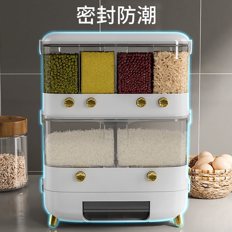 Thùng Đựng Gạo  Hộp Chia Ngăn Phân Loại Hạt Và Hạt Dẻ