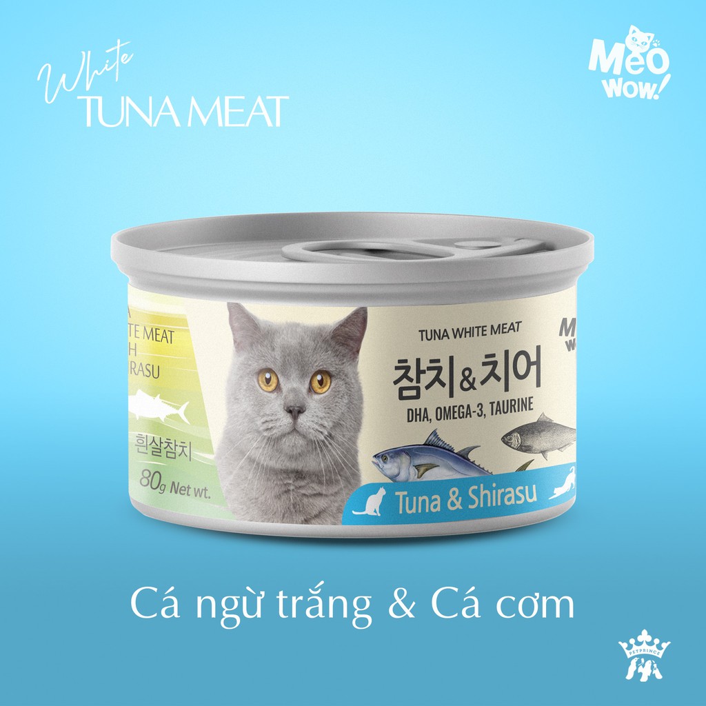 Súp Cá ngừ thịt trắng Tuna White Meat nguyên miếng đóng hộp cho mèo Meowow - HÀN QUỐC [HÀNG CHÍNH HÃNG]