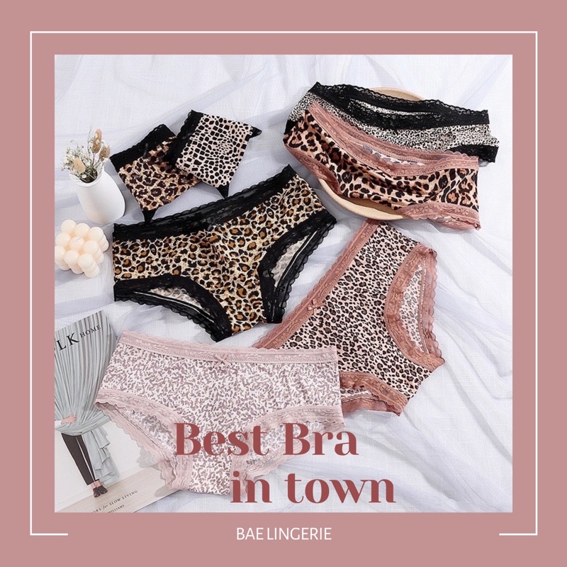 (Có chọn màu) Quần lót nữ da báo sexy viền ren thun lạnh OLIVIA - Bae Lingerie