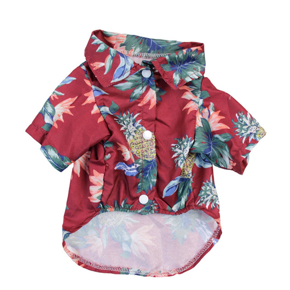 Áo sơ mi in họa tiết cây dừa/ quả dứa phong cách Hawaii dành cho thú cưng