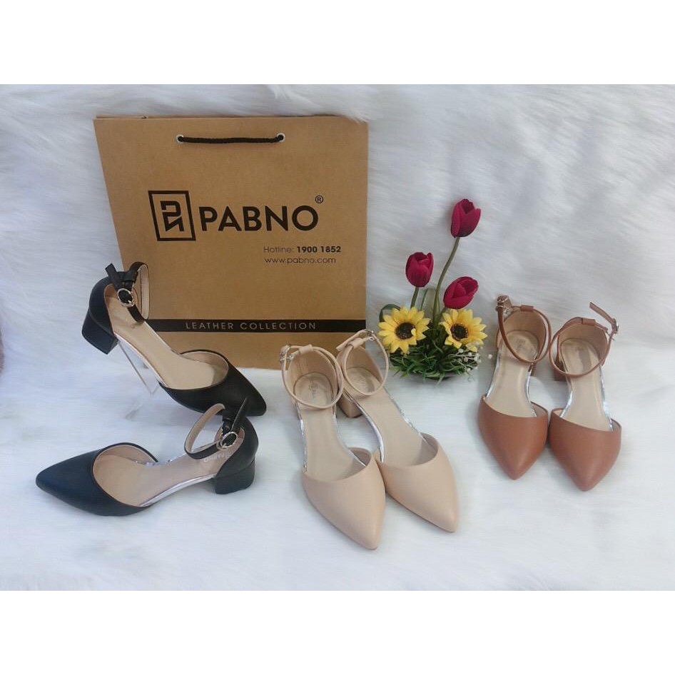 Giày sandal nữ basic mũi nhọn cao 4cm PABNO -BH 12 Tháng- PN416