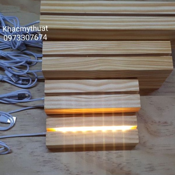 Đế led gỗ Nguyên Khối