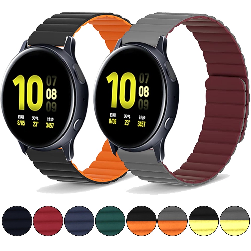Dây Đeo Silicon Nam Châm 20mm 22Mm Tháo Nhanh Cho galaxy watch 3 active 2