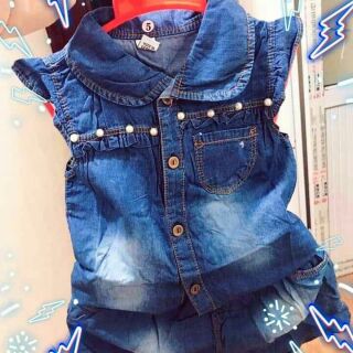 Set jean mềm đính ngọc cho bé