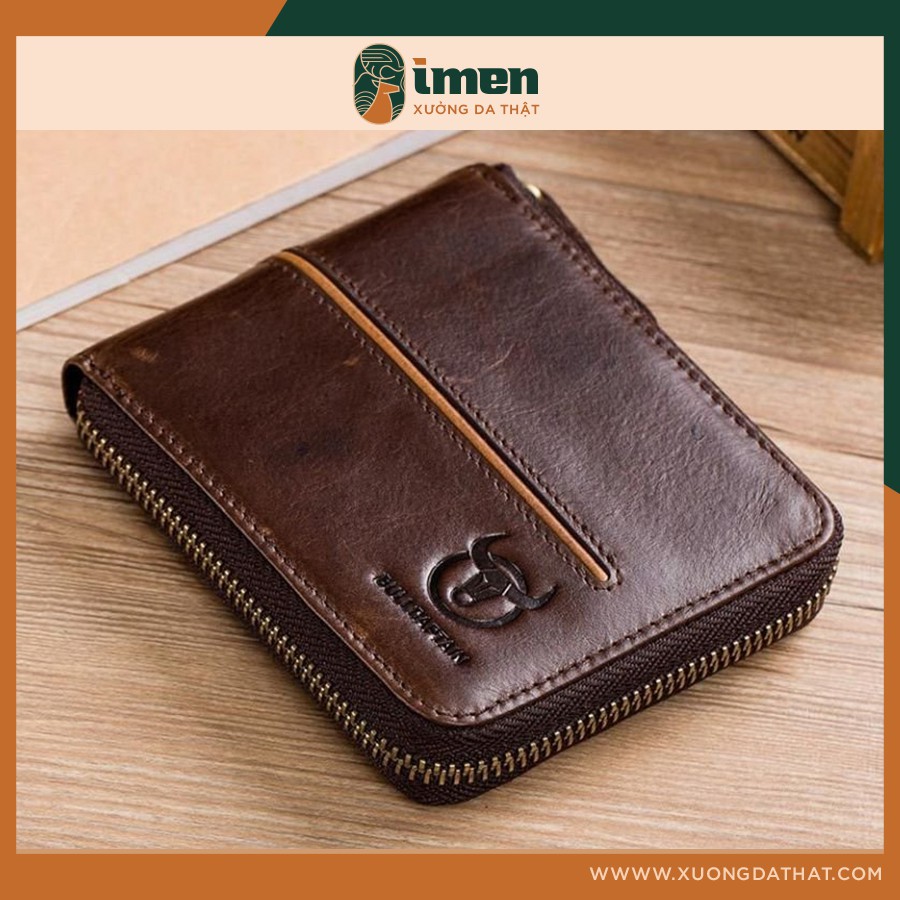 Ví nam da bò cao cấp, ví nam có khoá chắc chắn chống rơi đồ - Bảo hành 12 tháng - VD003