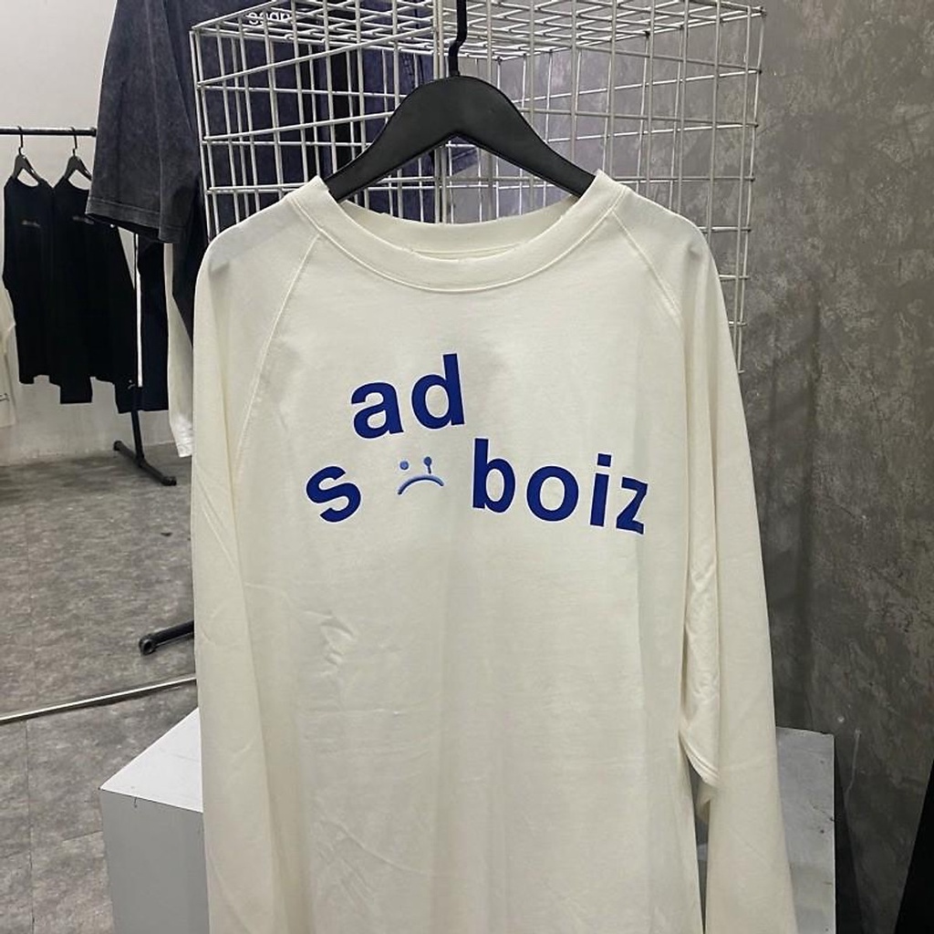 Áo thun tay dài cá tính SADBOIZ RIPPED SIGNATURE LONG SLEEVE , nam nữ unisex form rộng (CÓ THÊU) - Hàng nhập khẩu