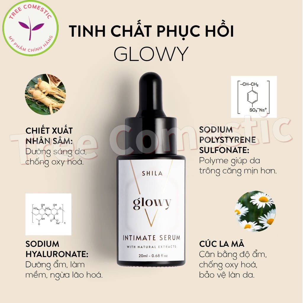 Serum Dưỡng Trắng Căng Mịn Se Khít Vùng Kín Glowy 20ml, Cân Bằng Độ Ph, Khử Mùi, Gia Tăng Cảm Giác