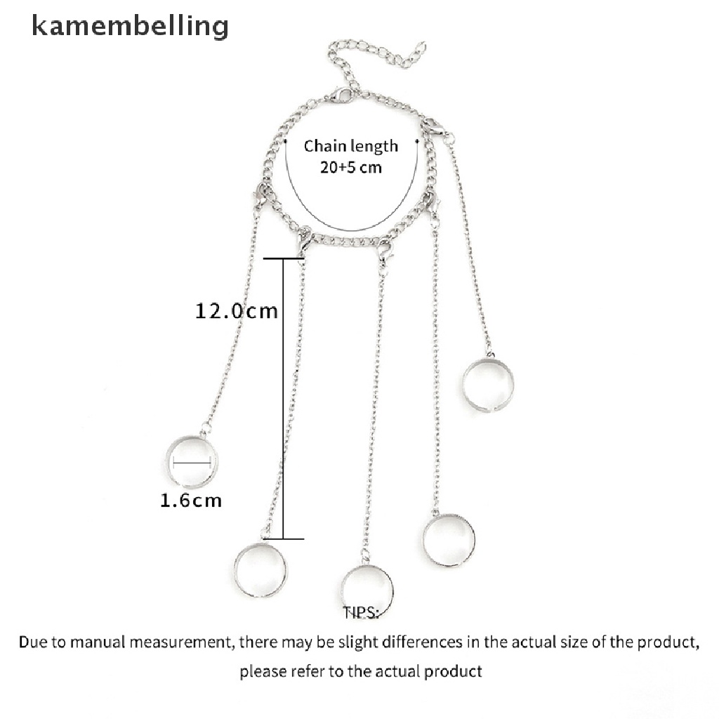 Vòng Đeo Tay Kèm Nhẫn Dạng Dây Xích Phong Cách Punk Thời Trang Cho Nam Và Nữ