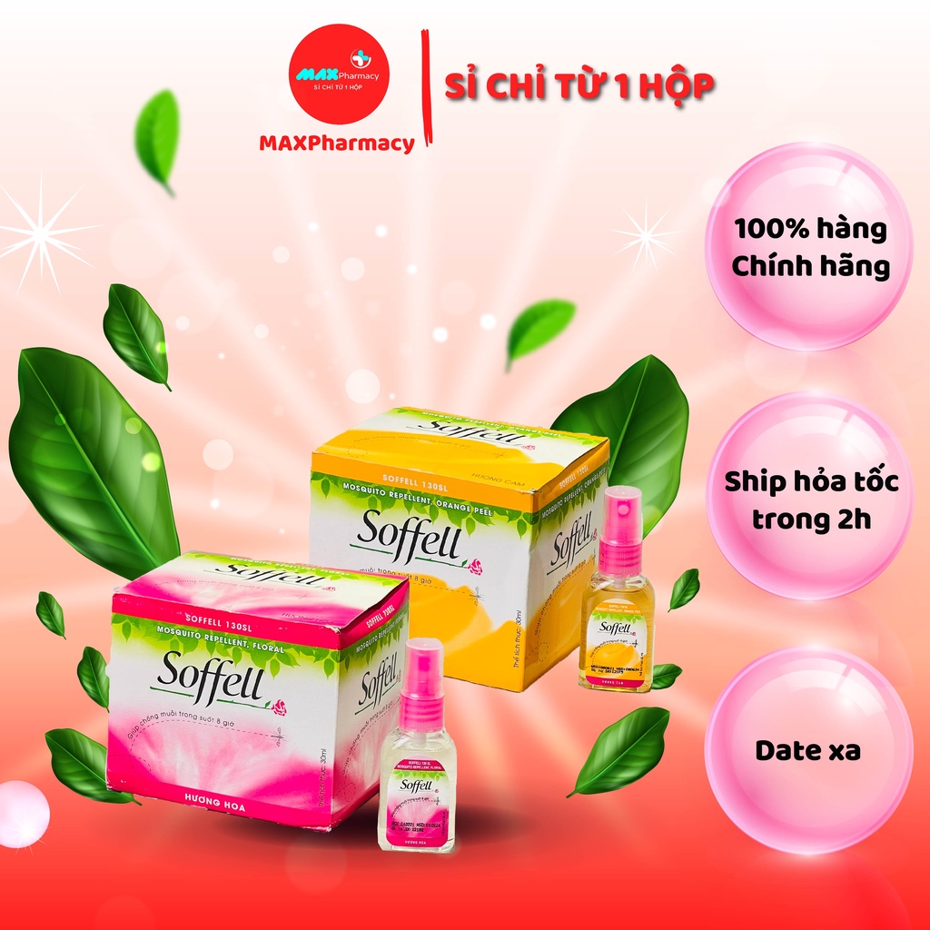 1 HỘP 12 CHAI XỊT CHỐNG MUỖI SOFFELL DẠNG PHUN SƯƠNG bỏ túi mini 30ml - Maxpharmacy
