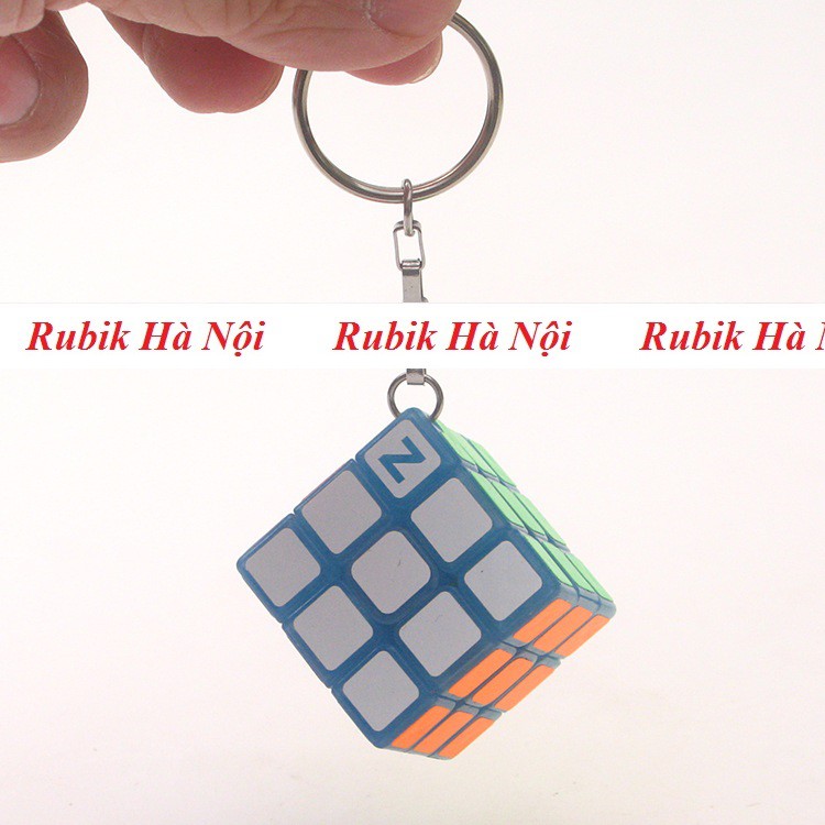 Rubik 3x3. Zcube Keychain Dạ Quang Xanh
