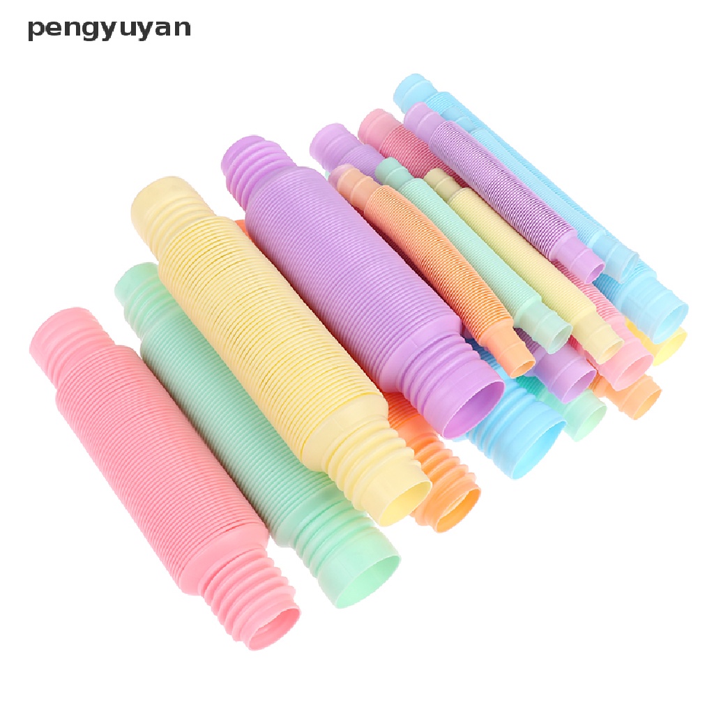 (pengyuyan) 6pcs/set Mini Pop Tubes Sensory Toy For Kids Antistress Toys Plastic Bellows vn