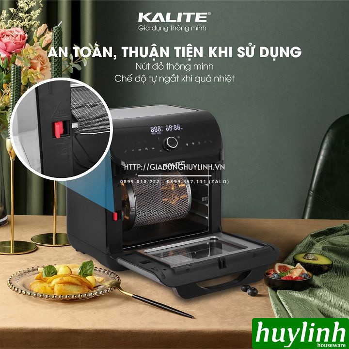 Nồi chiên không dầu Kalite KL-1200 - 12 lít - Tặng kẹp gắp + Bình xịt dầu [Thay thế Kalite Q12]