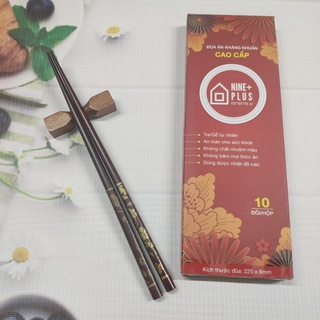 Bộ 10 đôi đũa gỗ cao cấp Nine Plus