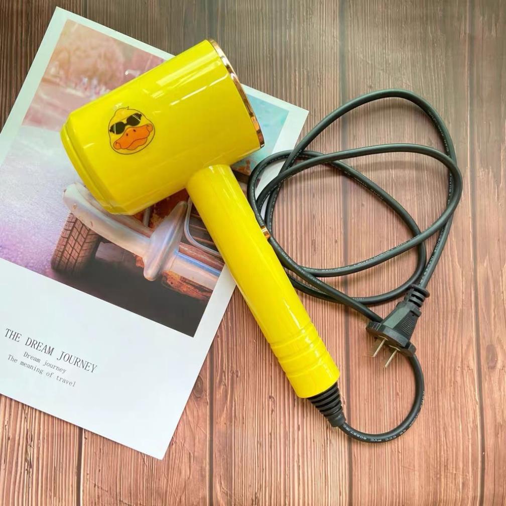 Máy sấy tóc tạo kiểu hình con vịt vàng công suất 1200W siêu dễ thương nóng lạnh 3 tốc độ gió tặng kèm mỏ sấy