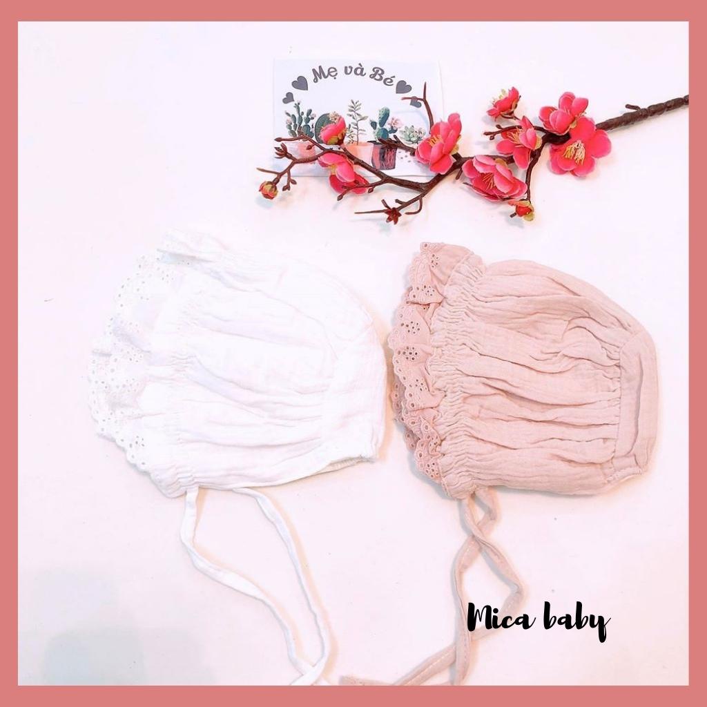 Mũ tiểu thư, mũ cô gái hà lan chất xô đũi trơn đáng yêu cho bé Mica baby MTT162
