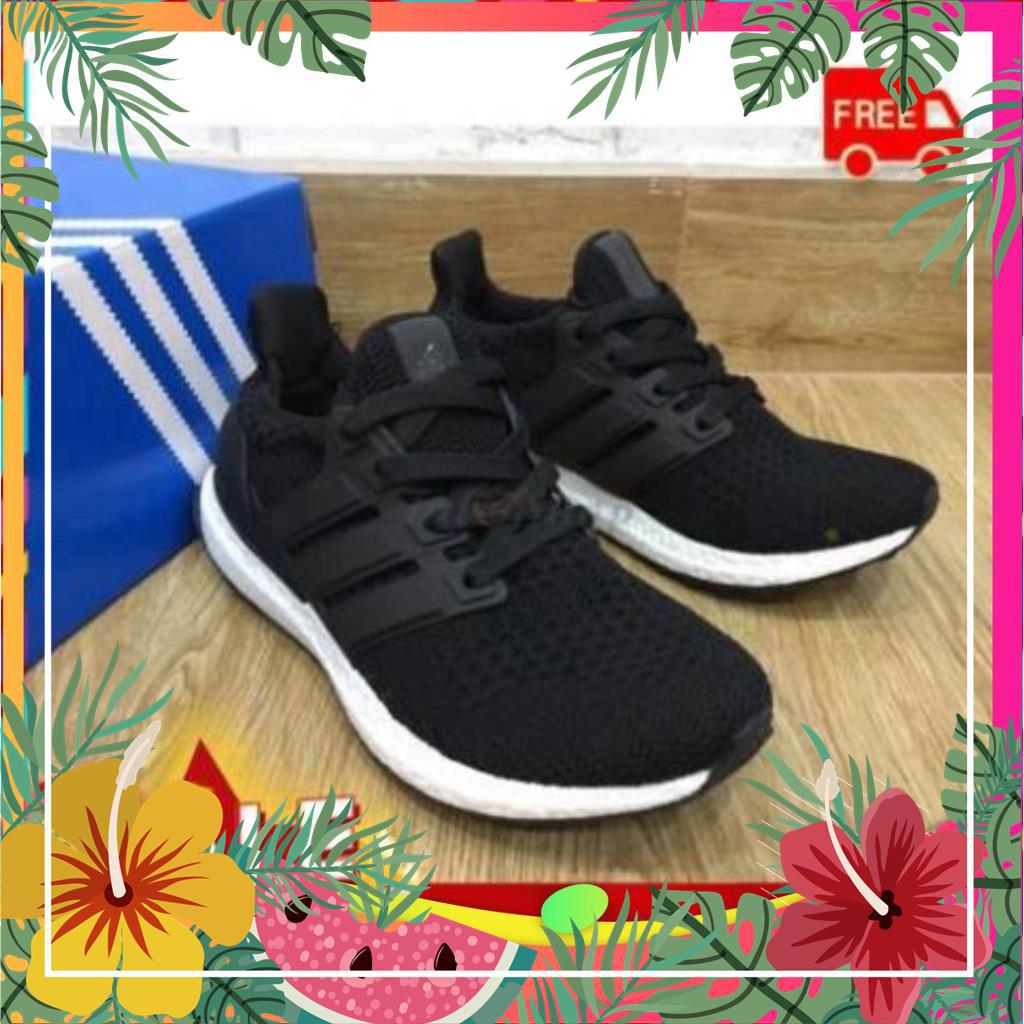 Giày Ultra Boost đen đế trắng thể thao nam nữ