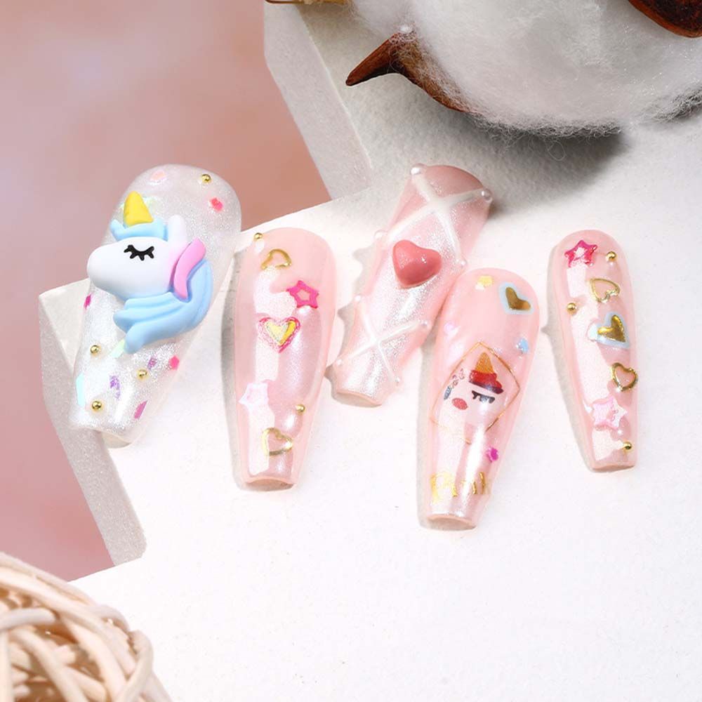 [Hàng mới về] Túi 10 phụ kiện trang trí móng nghệ thuật họa tiết chú gấu 3d hoạt hình dễ thương