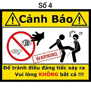 Sticker dán bể cá cảnh | Cảnh báo cấm sờ hồ cá