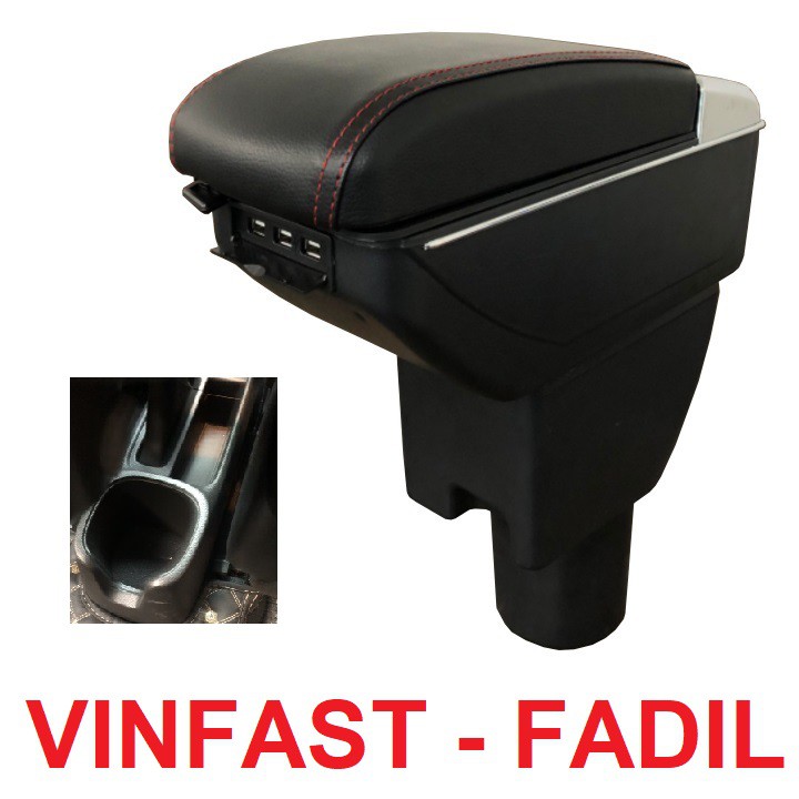 Hộp tỳ tay VINFAST FADIL cao cấp tích hợp 7 cổng sạc USB - Bảo hành 12 tháng