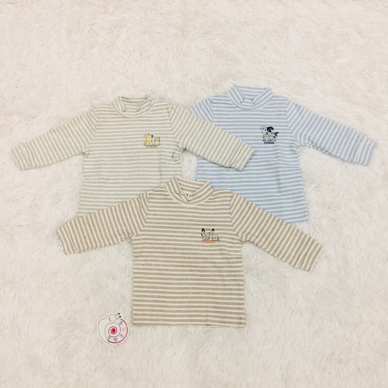 Áo thun áo giữ nhiệt dài tay thu đông cho bé trai bé gái chất dày dặn Dokma sale size 6-36M DA819 Lamiha