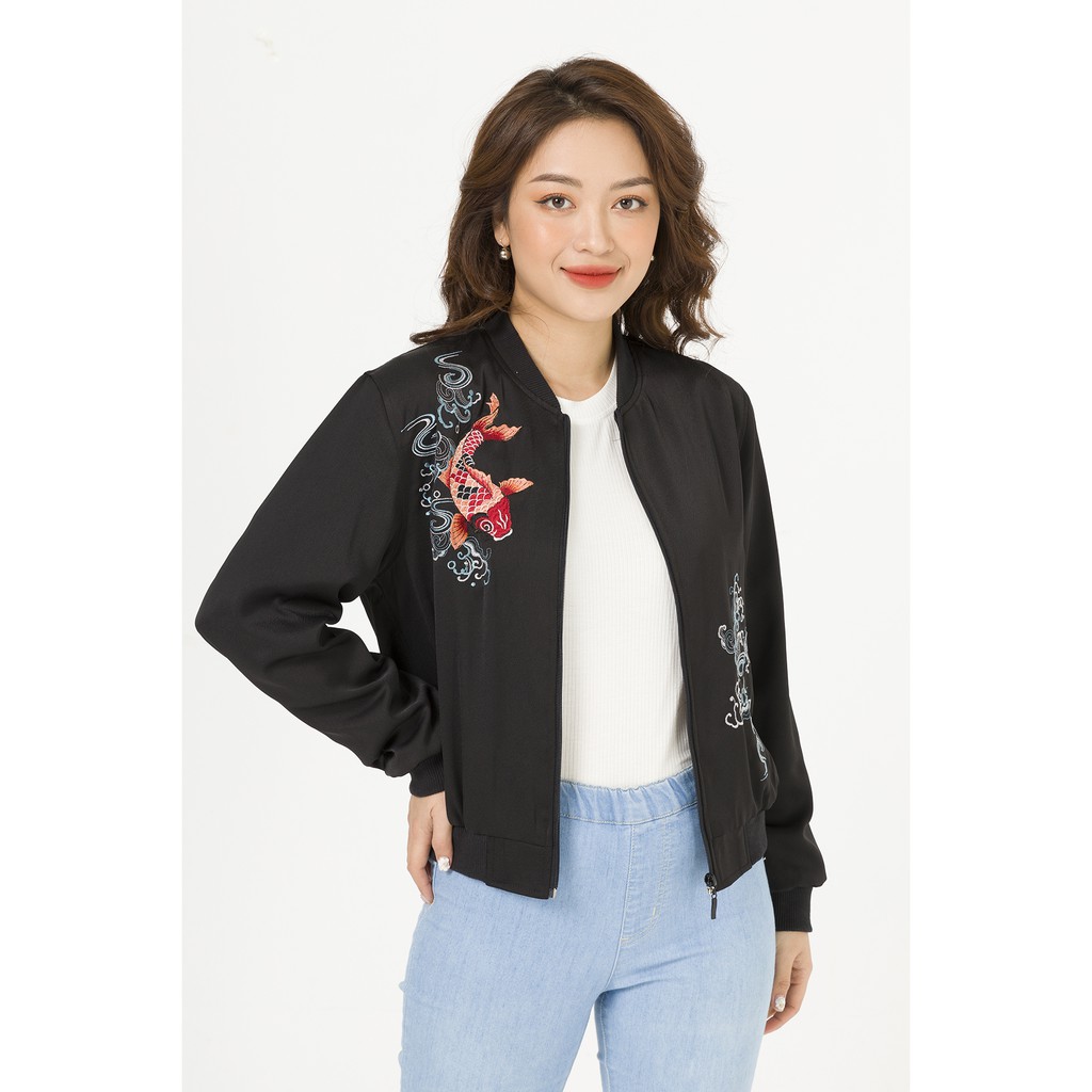 Áo bomber thêu LAMER L65O19T023-S1400 (Đen) | BigBuy360 - bigbuy360.vn