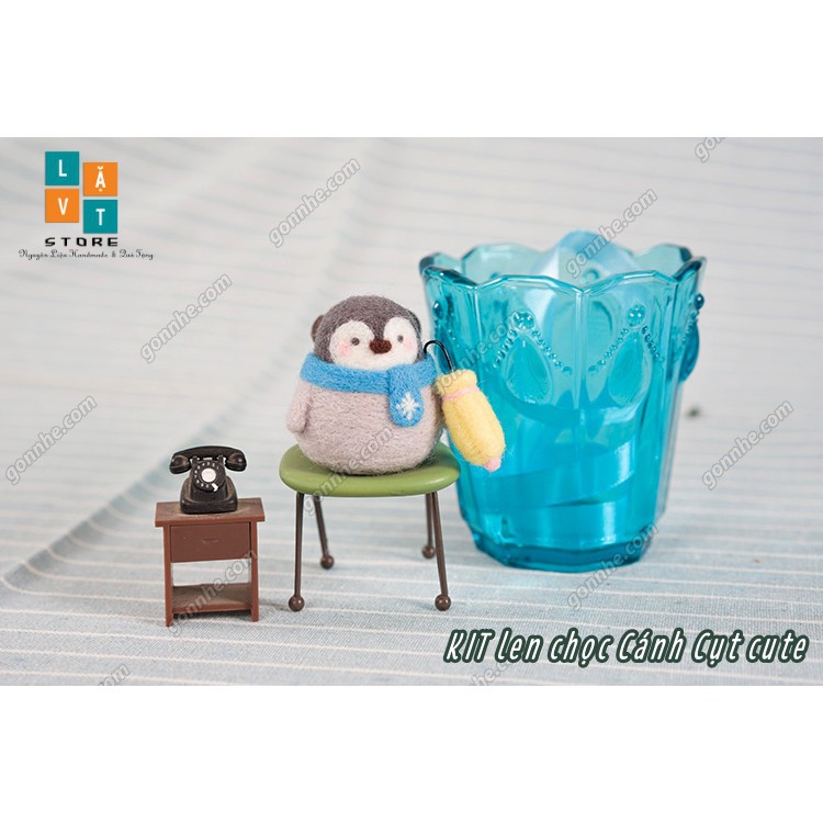 [Có hướng dẫn] Bộ len chọc Cánh Cụt Cute 4 bé - Needle fetling Litle penguin - Chọc len cơ bản làm quà tặng