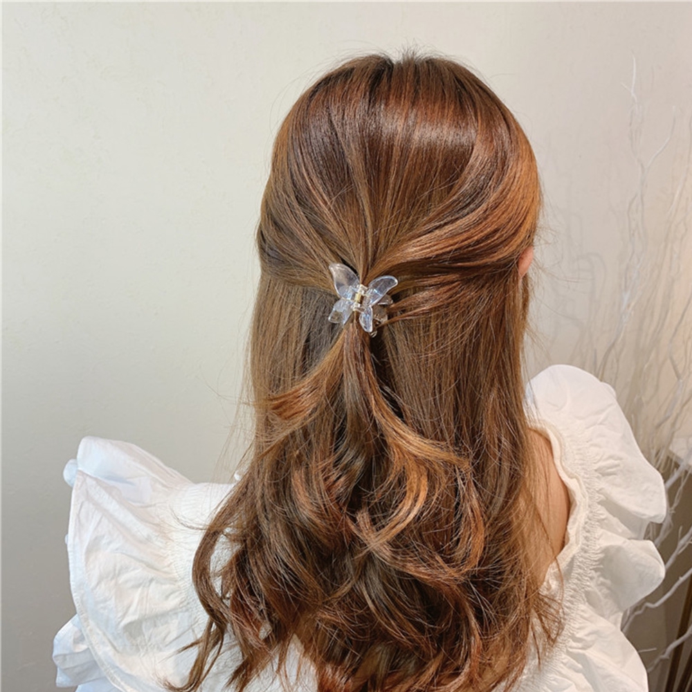 Kẹp Tóc Càng Cua Trong Suốt Hình Bướm