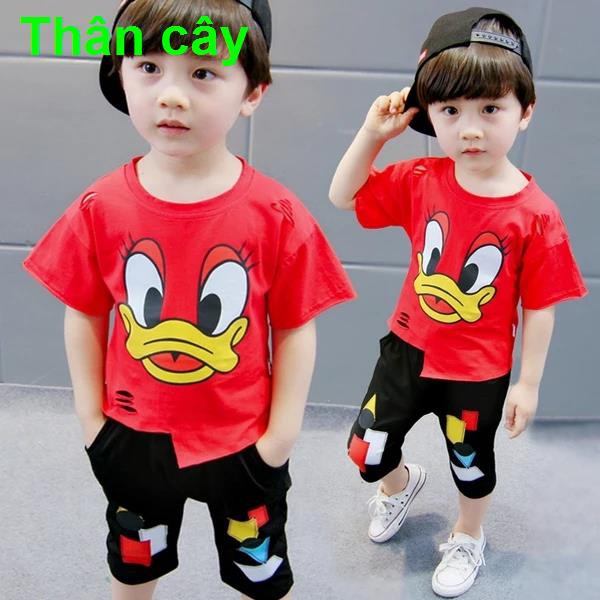 cottonQuần áo trẻ em mùa hè mới bé trai, bộ đồ cộc tay sooc giản dị, vest, đẹp cho trai