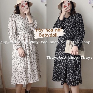 Đầm babydoll hoa nhí dáng xuông