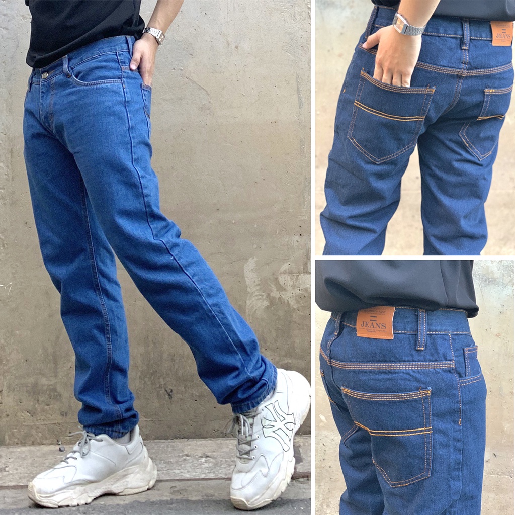 Quần jean nam ống suông trung niên chất bò trơn cao cấp big size