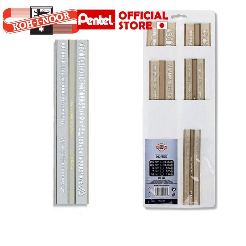 Bộ Thước Chữ Koh-I-Noor Bộ 5 Cái | Thước Gốt Chữ | Thước Viết Chữ Cái Viết Số Viết Dấu | Thước Kẻ Chữ 30cm