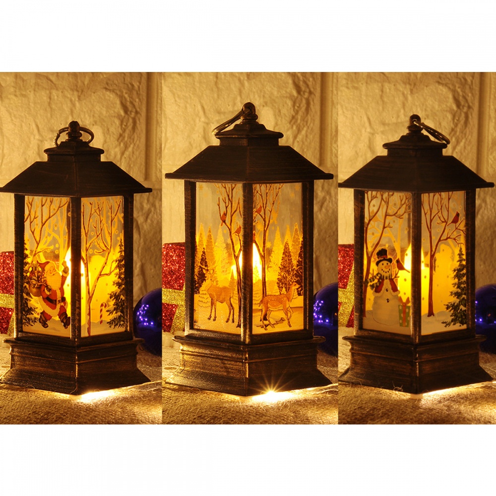 ❤Giáng Sinh vui vẻ❤ Đồ Trang Trí Giáng Sinh❤Đèn Lồng LED Hình Ông Già Noel Dễ Thương