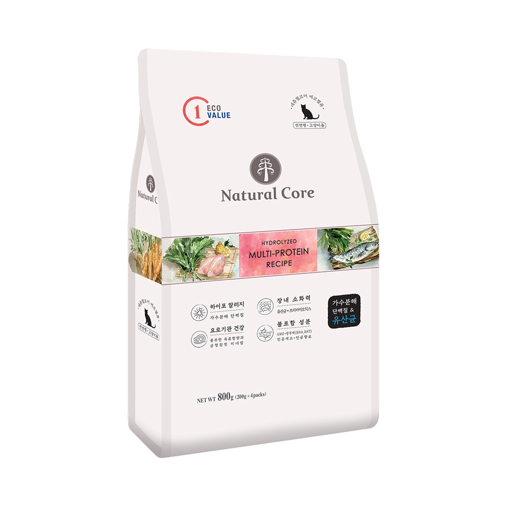 Hạt hữu cơ Natural Core EcoC1 đa đạm cho mèo 800g