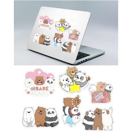 Sticker ba anh em gấu A3 S30T3 chống thấm nước decal dán laptop mũ bảo hiểm xe cao cấp chủ đề