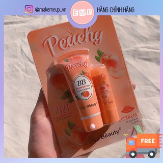 Set kem nền + son dưỡng Peach Kiss Beauty