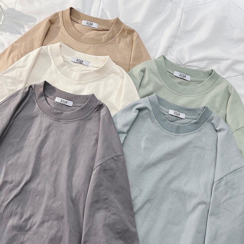 Áo thun trơn nhiều màu form rộng 100% cotton  Tanazi Closet