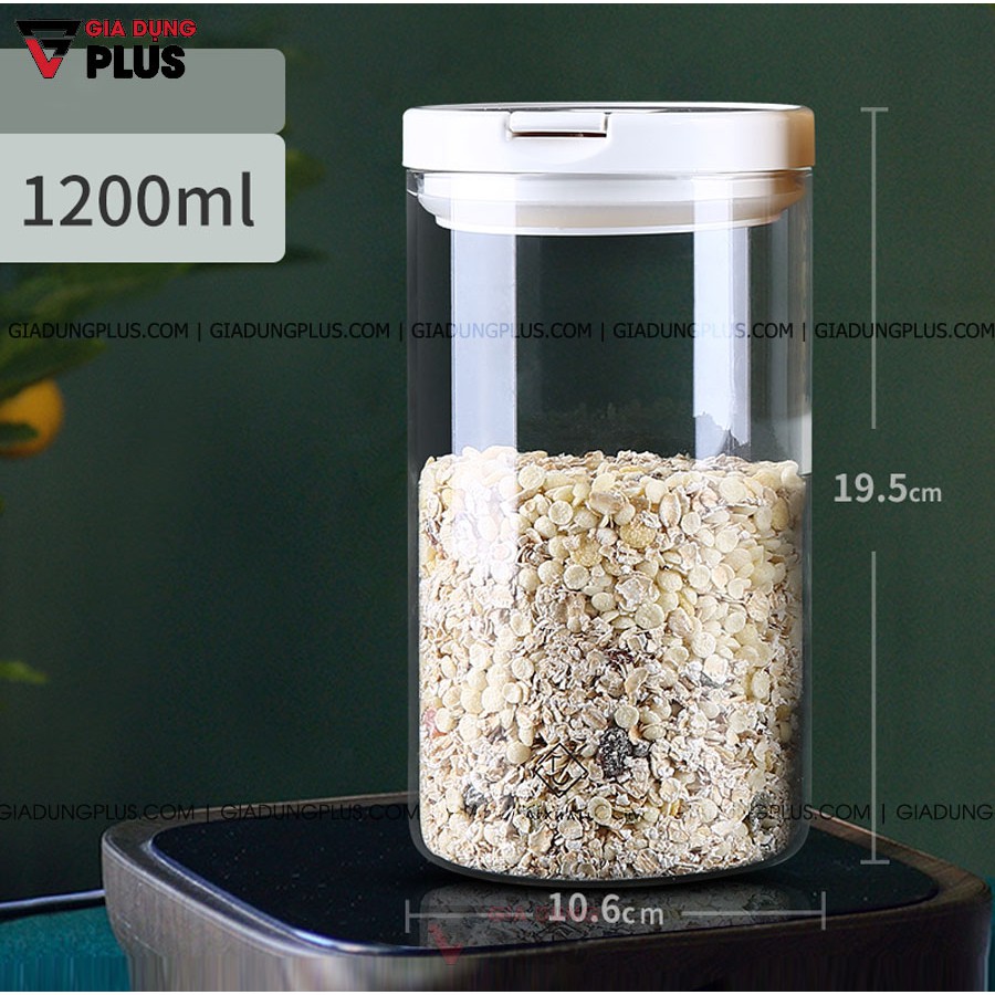 Hộp đựng thực phẩm khô thuỷ tinh borosilicate, có nắp kín &amp; thông minh chính hãng JIANXIA