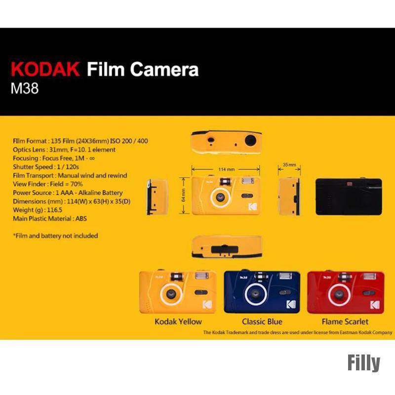Phim máy ảnh kodak m35 35mm thiết kế phong cách cổ điển có thể tái sử dụng