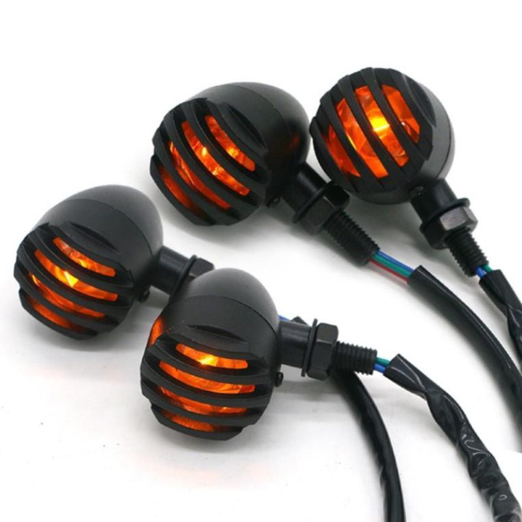 Combo Đèn pha lưới 16cm cùng đèn hậu lưới và 4 xi nhan lưới cho xe máy độ Cafe racer tracker Win GN125