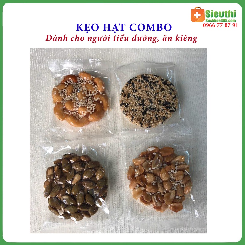 Kẹo cho người tiểu đường, ăn kiêng, kẹo hạt dinh dưỡng cao cấp Premi craker hộp 180g Siêu Thị Sức Khoẻ 365