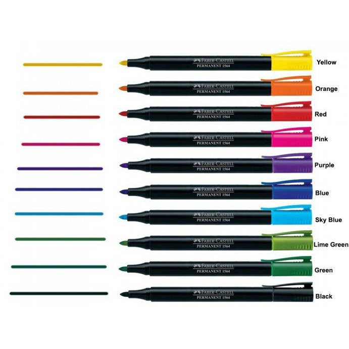 Bút Lông Faber-Castell Đánh Dấu Vĩnh Viễn - Permanent Marker - 10 Màu