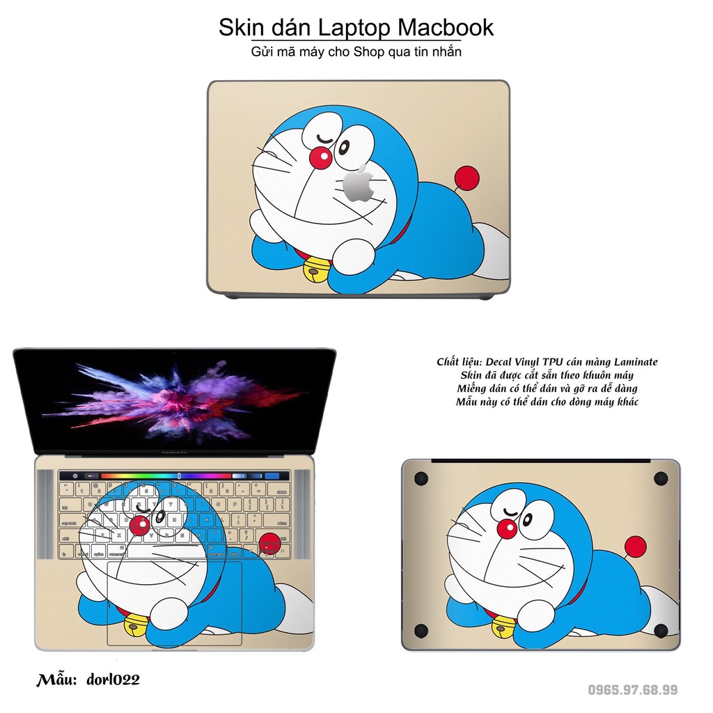 Skin dán Macbook mẫu Doraemon (đã cắt sẵn, inbox mã máy cho shop)