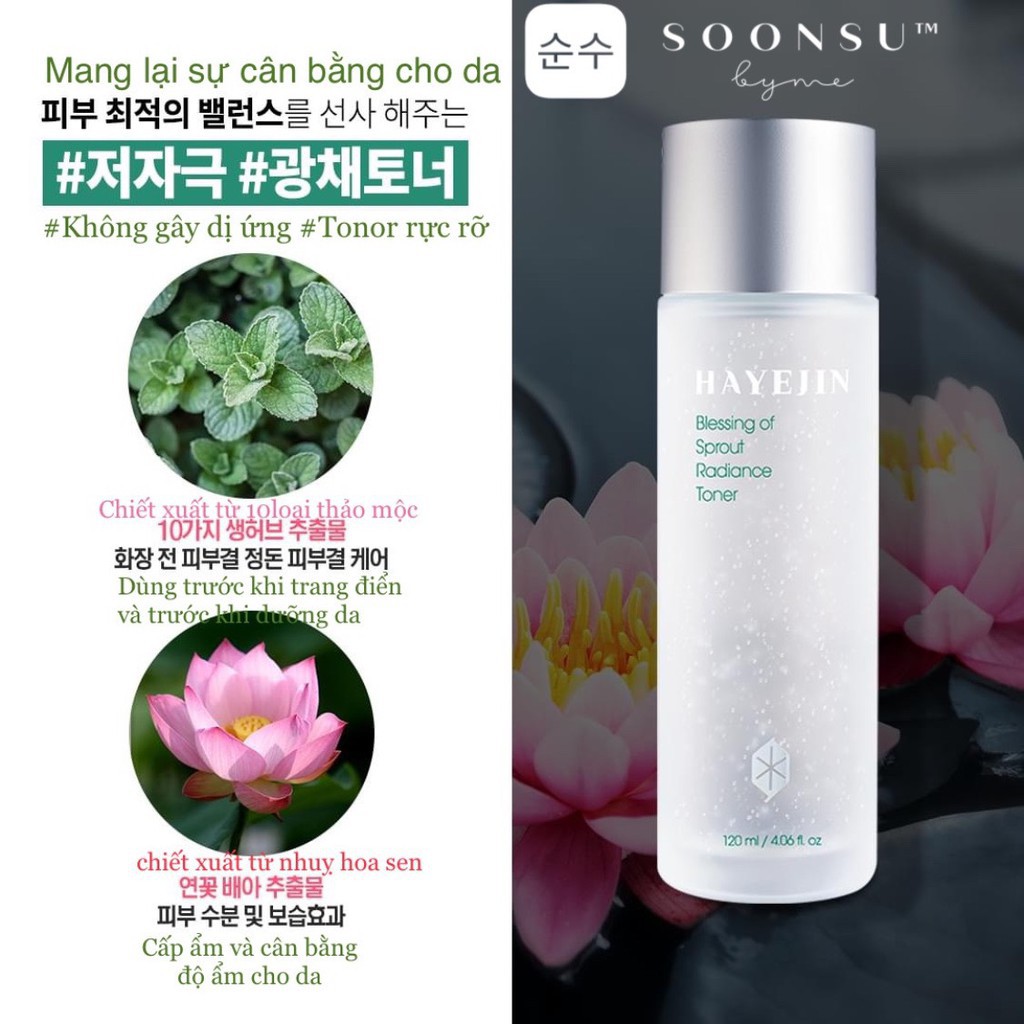 Nước Hoa Hồng Hayejin Blessing Of Sprout Radiance Toner