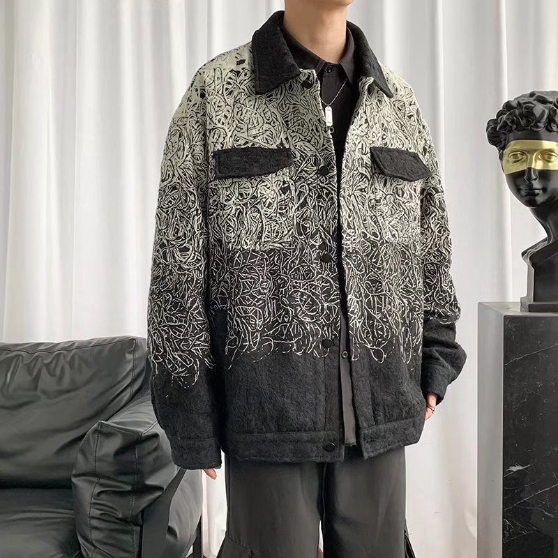 Áo khoác bóng chày dáng rộng in họa tiết cá tính thời trang hàn quốc cho nam